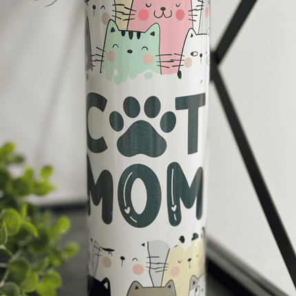 Cat Mom 20oz Skinny Tumbler