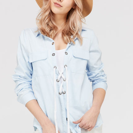 Women's Lace Up Blouse Top