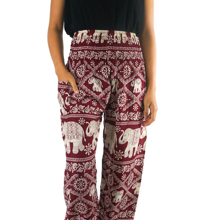 Burgundy ELEPHANT Pants Women Boho Pants Hippie Pants Yoga